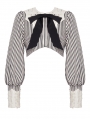 Vintage Gothic Striped Big Bow Short Jacket for Women