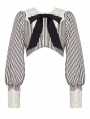 Vintage Gothic Striped Big Bow Short Jacket for Women