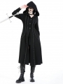 Black Gothic Punk Warrior Locomotive Long Jacket for Women