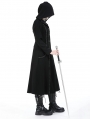 Black Gothic Punk Warrior Locomotive Long Jacket for Women