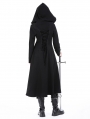 Black Gothic Punk Warrior Locomotive Long Jacket for Women