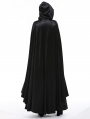 Black Retro Gothic Knight Errant Cutout Long Velvet Cape for Women