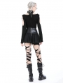 Black Gothic Punk Rebel PU Mesh Splicing Mini Skirt