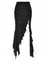 Black Gothic Sexy Slit Ruffle Long Fishtail Skirt