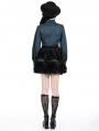 Black Gothic Lolita Frilly Layered Velvet Mini Skirt