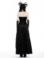 Black Gothic Vintage Frilly Wavy Velvet Long Skirt