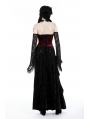 Burgundy Gothic Sexy Shoulder Lace Sleeves Corset Top for Women