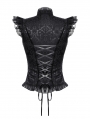 Black Gothic Retro Embroidered Top for Women