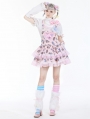 White and Pink Bow Innocent Girl Split Sleeve Lolita Top for Women