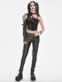 Coffee Gothic Punk Buckled One Shoulder Armer for Women