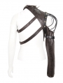 Coffee Gothic Punk Buckled One Shoulder Armer for Women