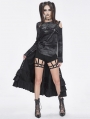 Black Gothic Punk Elastic Leg Loop Garter Hot Pants for Women