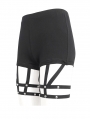 Black Gothic Punk Elastic Leg Loop Garter Hot Pants for Women