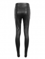 Black Gothic Punk Metal Layered Chain Skinny Pants for Women