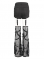 Black Gothic Punk Detachable Leg Warmers Flared Hot Pants for Women