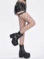 Black Gothic Punk Side Loop Faux Leather Hot Pants for Women