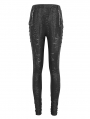 Black Gothic Punk Chain Mesh Long Leggings for Women