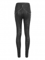 Black Gothic Punk Chain Mesh Long Leggings for Women