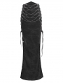 Black Gothic Punk Buckle Chain Sexy Long Split Skirt