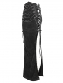 Black Gothic Punk Buckle Chain Sexy Long Split Skirt