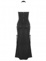 Black Gothic Punk Sexy Sleeveless Halter Neck Maxi Dress