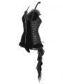 Black Gothic Zip-Up Halter Sexy Velvet Lingerie