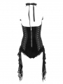 Black Gothic Zip-Up Halter Sexy Velvet Lingerie