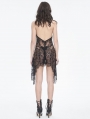 Black Gothic Perspective Lace Backless Sexy Lingerie