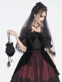 Black Gothic Retro Feather Bead Tasseled Handbag