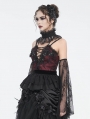 Black Gothic Beading Cross Lace Pleated Collar