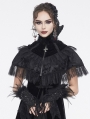 Black Gothic Vintage Feather Stand Collar Cape for Women