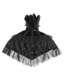 Black Gothic Vintage Feather Stand Collar Cape for Women