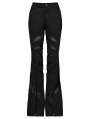 Black Gothic Pointed Spider Web Flared Trousers for Women