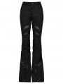 Black Gothic Pointed Spider Web Flared Trousers for Women