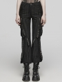 Black Gothic Punk Cool Daily Wear Techwear Loose Trousers for Women