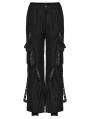 Black Gothic Punk Cool Daily Wear Techwear Loose Trousers for Women