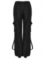 Black Gothic Punk Cool Daily Wear Techwear Loose Trousers for Women