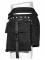 Black Gothic Punk Detachable Belt Pockets Hot Shorts for Women