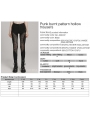 Black Gothic Punk Burnt Pattern Hollow Long Fitted Trousers for Women