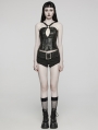 Black Gothic Punk Buckle Belt Hot Denim Shorts for Women