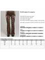 Coffee Sexy Gothic Floral Mesh Lace Flared Trousers for Women