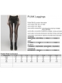 Black Sexy Gothic Punk Mesh Spliced Hollow Out Leggings for Women