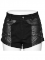 Black Gothic Punk Cross Eyelet Hot Shorts for Women