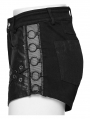 Black Gothic Punk Cross Eyelet Hot Shorts for Women