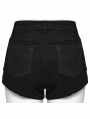 Black Gothic Punk Cross Eyelet Hot Shorts for Women