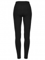 Black Sexy Gothic Punk Studded Mesh Hollow Leggings for Women