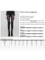 Black Sexy Gothic Punk Studded Mesh Hollow Leggings for Women