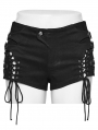 Black Gothic Punk Hollow Eyelet Low Waist Hot Shorts for Women