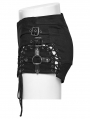 Black Gothic Punk Hollow Eyelet Low Waist Hot Shorts for Women