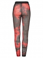 Black and Red Sexy Gothic Punk Perspective Mesh Leggings for Women